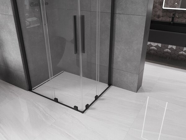 Mexen Velar Душ кабина Duo с плъзгащи се врати 90 x 80 см, прозрачна, черна