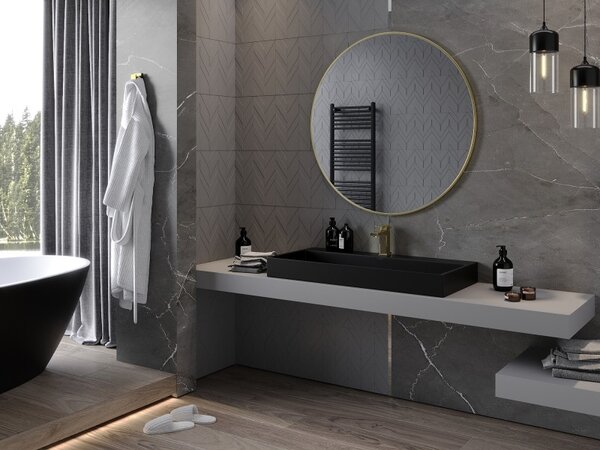 Mexen Loft кръгло огледало за баня 100 см, златна рамка - 9850-100-100-000-50