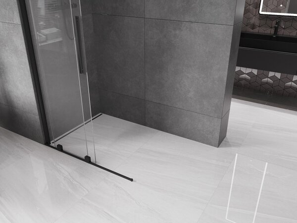 Mexen Velar плъзгаща се душ кабина Walk-in 120 x 200 см, прозрачна 8 мм, черна