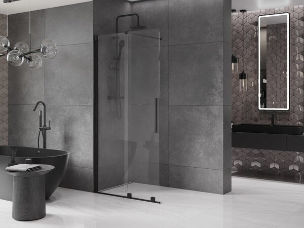 Mexen Velar плъзгаща се душ кабина Walk-in 120 x 200 см, прозрачна 8 мм, черна
