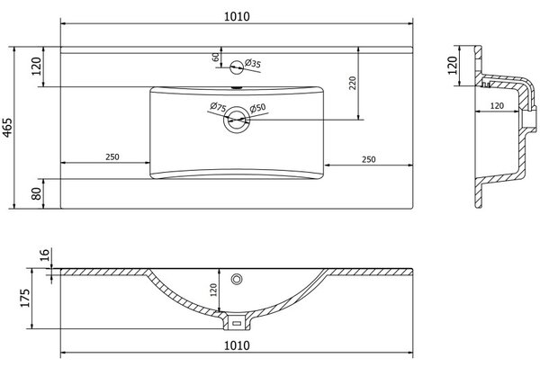 Mexen Atena мивка за вграждане в плот 101 x 46 см, бяла - 25011000