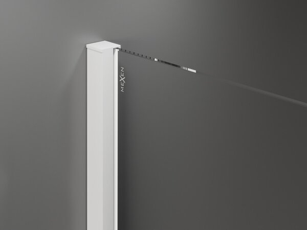 Mexen Velar плъзгаща се душ стена Walk-in 120 x 200 cm, прозрачна 8 mm, бяла - 871-120-000-03-20