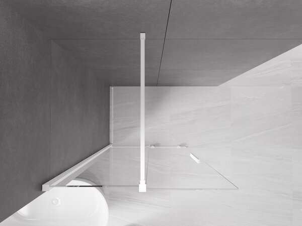 Mexen Velar плъзгаща се душ стена Walk-in 120 x 200 cm, прозрачна 8 mm, бяла - 871-120-000-03-20