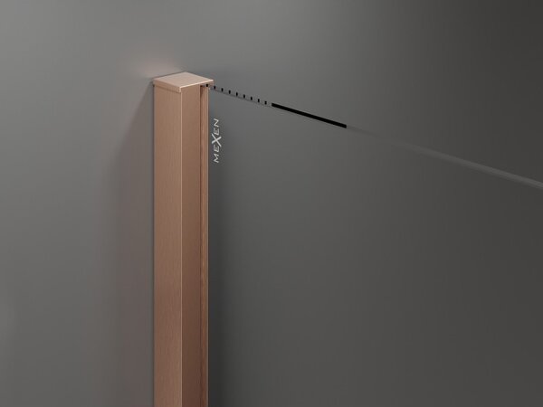 Mexen Velar Дуо плъзгаща се душ кабина 90 x 90 см, прозрачна, четкована мед