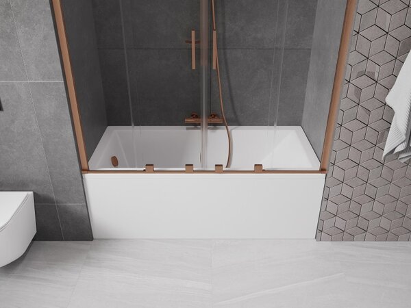 Mexen Velar Дуо параван за вана, двукрили, разтегателен, 160 x 150 см, прозрачен
