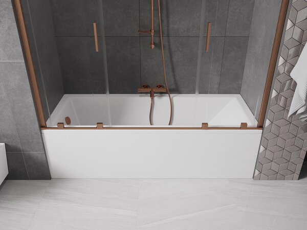 Mexen Velar Разтегаем двукрилен параван за вана Duo 200 x 150 cm, прозрачен