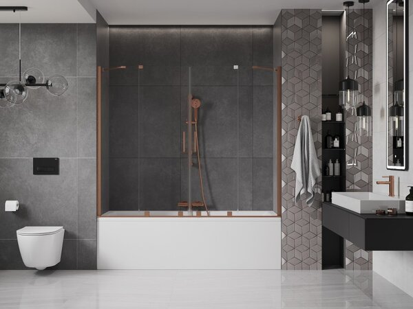 Mexen Velar Разтегаем двукрилен параван за вана Duo 200 x 150 cm, прозрачен