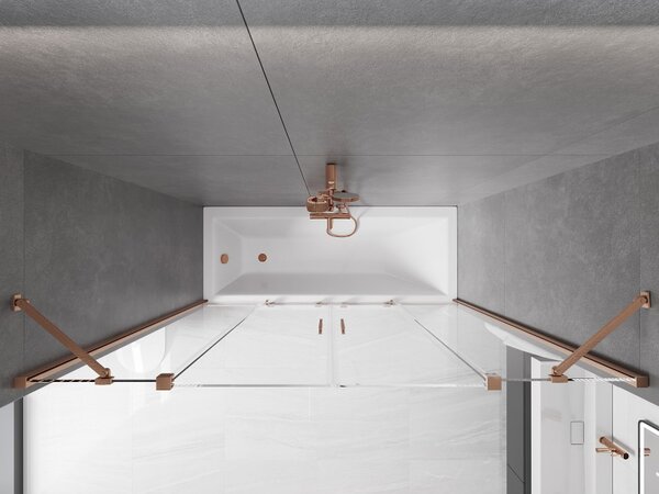 Mexen Velar Разтегаем двукрилен параван за вана Duo 200 x 150 cm, прозрачен