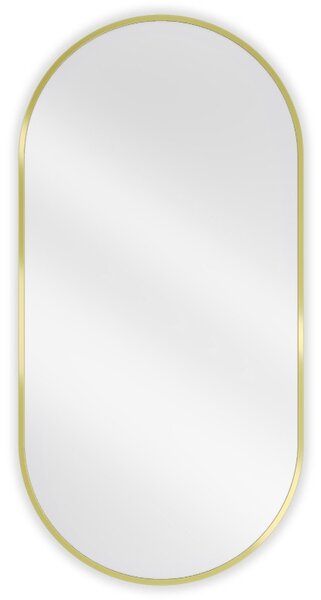 Mexen Loft овално огледало за баня 100 x 50 cm, златна рамка - 9851-100-050-000-50