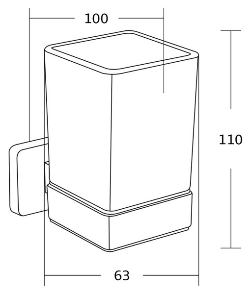 Mexen Asis чаша за четки за зъби, черна - 7017638-70