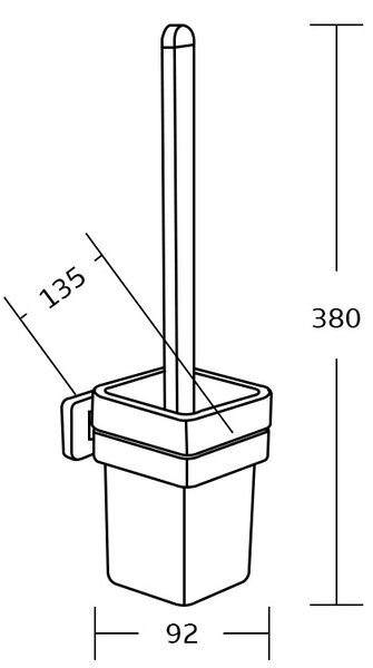 Mexen Asis четка за тоалетна, черна - 7017650-70