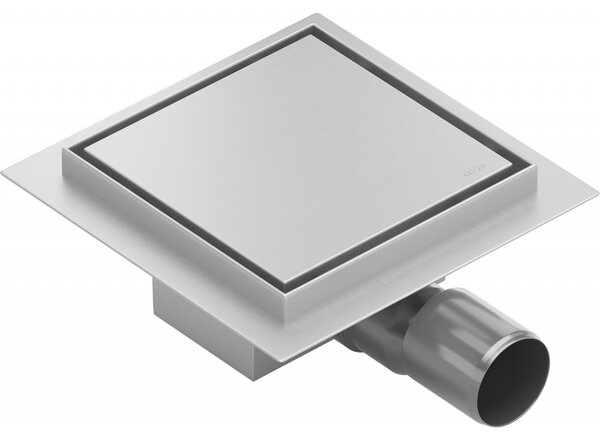 Mexen Flat-Q M13 квадратен подов сифон 15 x 15 см, инокс - 1010015