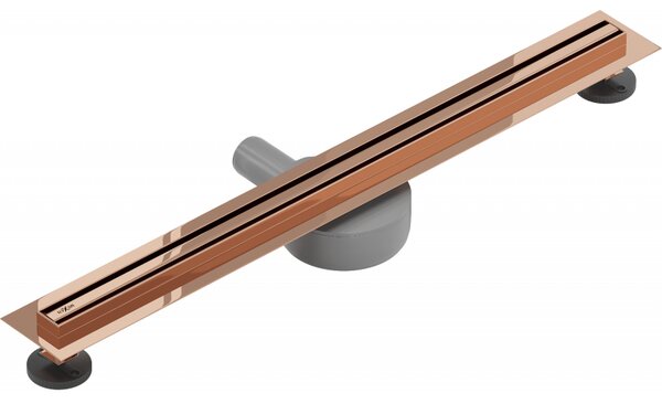Mexen Flat 360° Slim линеен въртящ се сифон 70 см, розово злато - 1641070