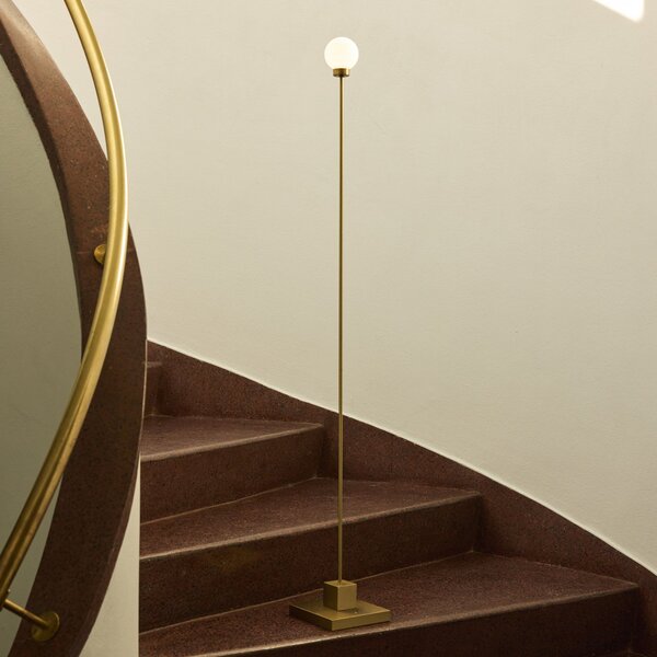 Northern LED акумулираща стояща лампа Snowball месинг, 2700 K, Затъмняване, Злато / месинг, Дневна/трапезария, Метал, Дизайн