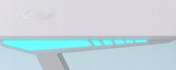 Геймърска маса с RGB LED подсветка бяла Широчина: 60 см | Дължина: 120 см