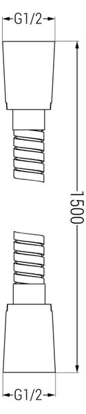 Mexen душ маркуч 150 см, бял - 79460-20
