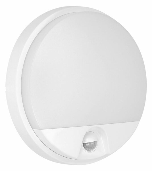 LED градинско осветително тяло Adviti Agat, 15W, 1100 lm, 4000K, IP54 защита, за стена, със сензор, бяло