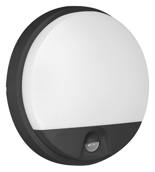 LED градинско осветително тяло Adviti Agat (AD-OP-6112BLPMR4), 15W, 1100 lm, 4000K, IP54 защита, PIR сензор, за стена, черно
