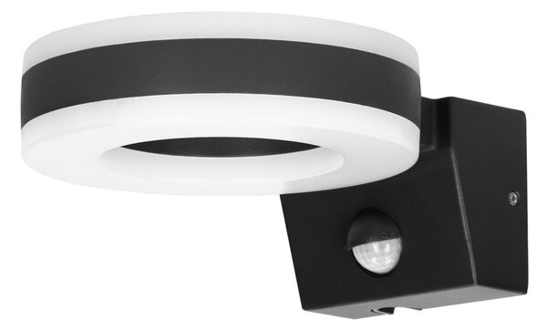 LED градинско осветително тяло Adviti Howlit, 20W, 1800 lm, 4000K, IP65 защита, за стена, със сензор, черно