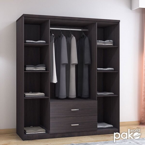 Шкаф Олимпус с 4 врати и чекмеджета цвят венге 159x57x183 см