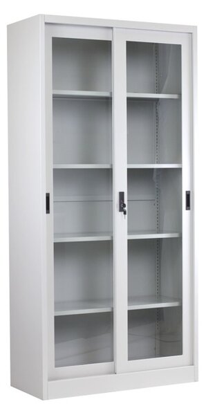 Шкаф Carmen CR-1267 J, 4 бр. рафтове, гладко покритие, прахово боядисан метал, светло сив