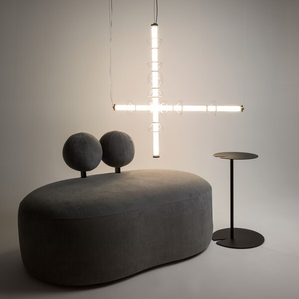 Maytoni Cosmo LED висящо осветление, месинг, дължина 98 cm, стъкло, Злато / месинг, Дневна/трапезария, Стъкло, Модерен