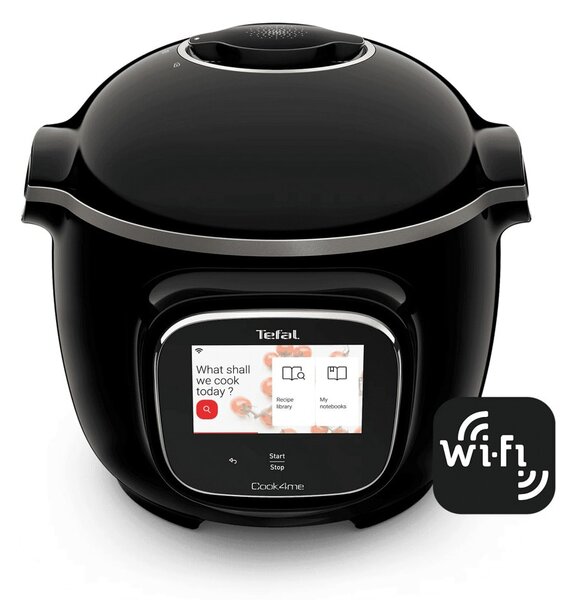 Мултифункционален уред за готвене Tefal CY912831 EPC Cook4me Touch, 6l вместимост, 13 програми за готвене, 1600W, черен