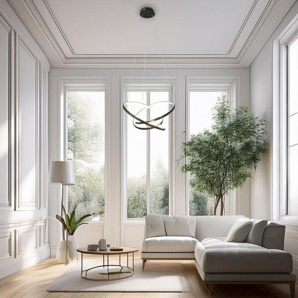 Milagro Lighting LED висяща лампа Empoli, метал, черна, 4000 K, Черен, Дневна/трапезария, Метал, Модерен