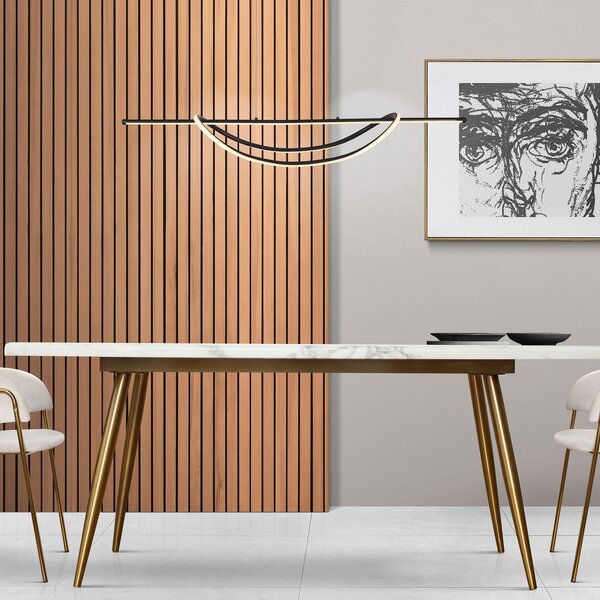 Milagro Lighting LED висяща лампа Ambar, метал, черна, 4000 K, Черен, Дневна/трапезария, Метал, Модерен