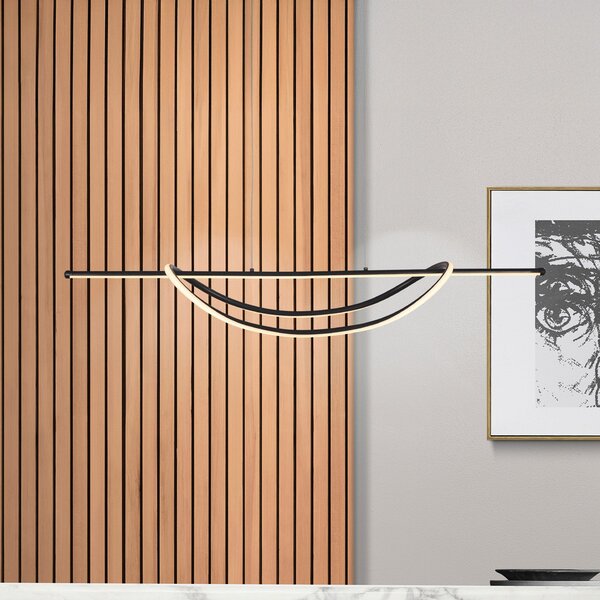 Milagro Lighting LED висяща лампа Ambar, метал, черна, 4000 K, Черен, Дневна/трапезария, Метал, Модерен