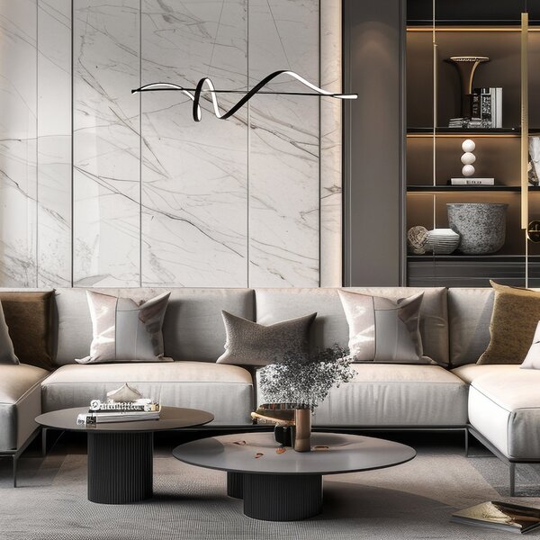 Milagro Lighting LED висяща лампа Sash, метал, черна, 4000 K, Черен, Дневна/трапезария, Метал, Модерен