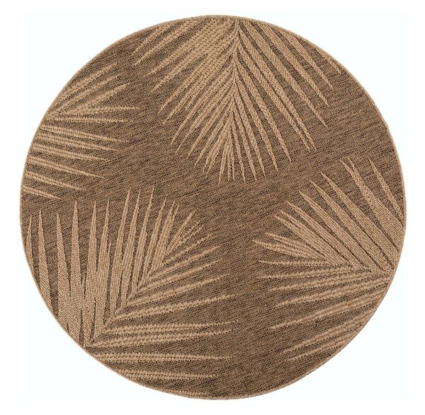 Кафяв кръгъл килим за открито и закрито ø 80 cm Timber 1403 – Ayyildiz Carpets