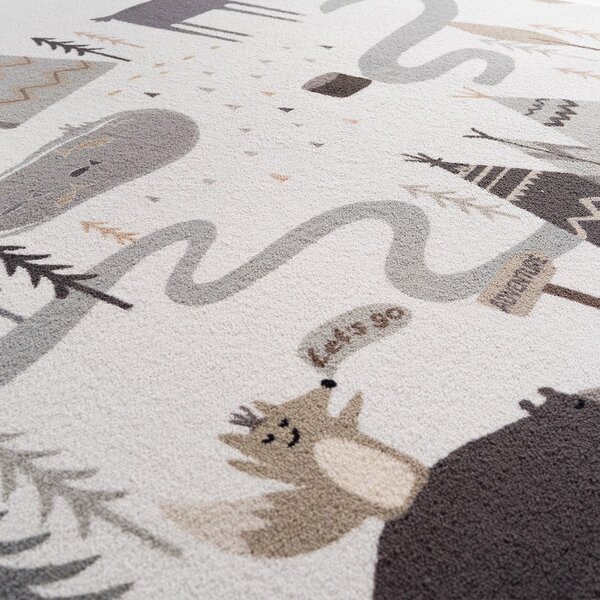 Кремав детски килим подходящ за пране ø120 cm Coco 1135 – Ayyildiz Carpets