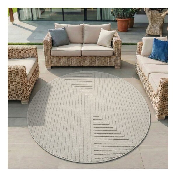 Кремав кръгъл килим за открито и закрито ø 80 cm Nova 1202 – Ayyildiz Carpets