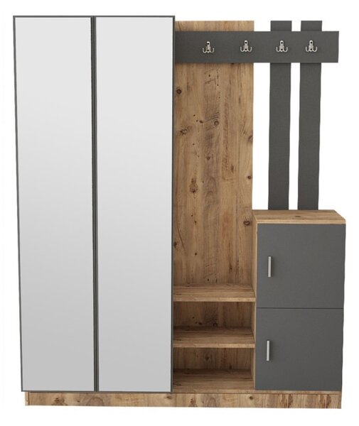 Шкаф за антре DD8, Атлантически бор - Антрацит