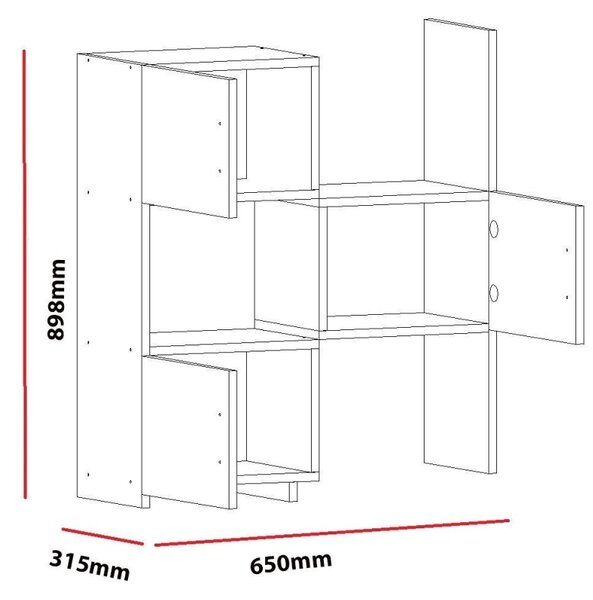 Многофункционален шкаф Анна бял 65x89.8x31.5 см
