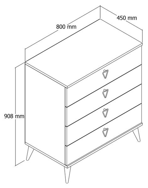 Шкаф Versa Дъб 80x90.8x45 см