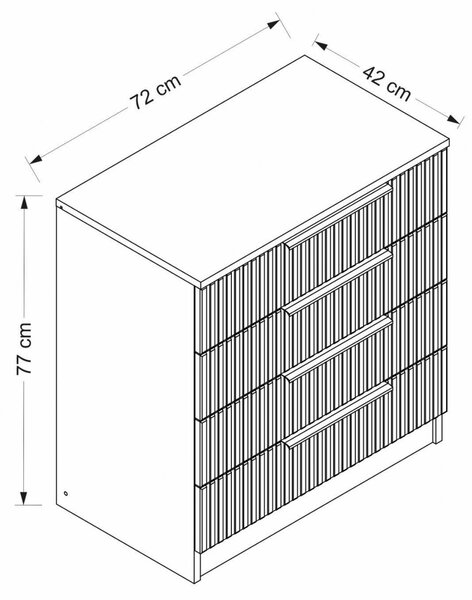 Шкаф Kale антрацит 72x77x42 см