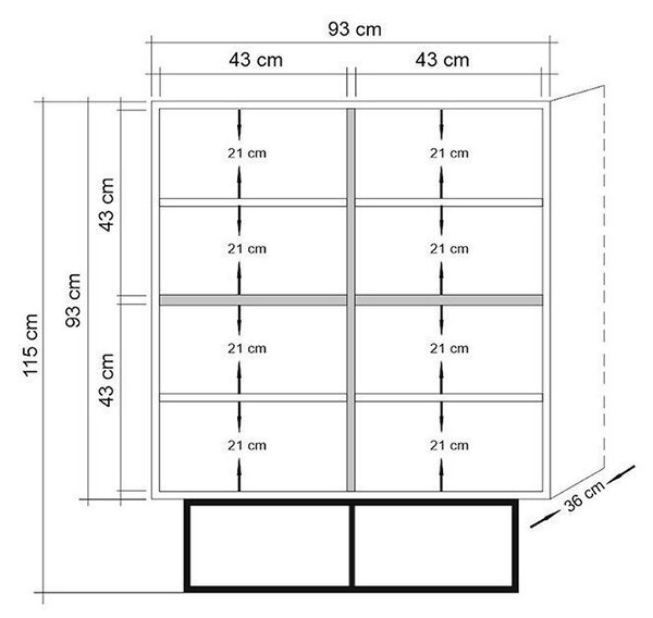 Многофункционален шкаф Quantum Natural 93x115x36 см