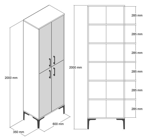 Многофункционален шкаф Берлин Орех 60x200x35 см