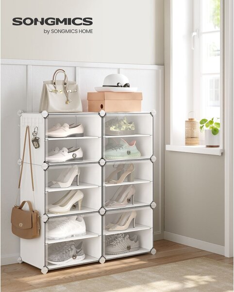 Обувен шкаф Songmics бял 82x32x92 см