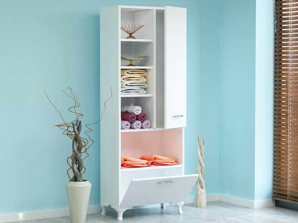 Многофункционален шкаф Sezen бял 60x31.5x163.6 см