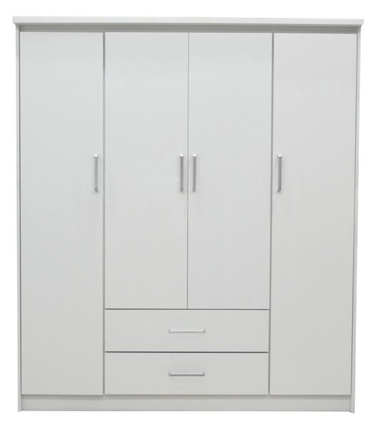 Olympus шкаф с 4 врати и чекмеджета, бял 159x57x183 cm