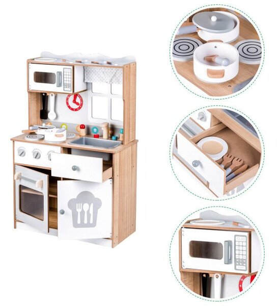 Дървена кухня XXL + кухненски инструменти Ecotoys