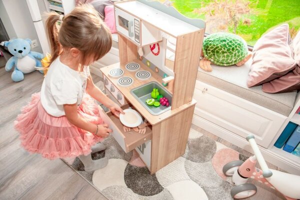 Дървена кухня XXL + кухненски инструменти Ecotoys
