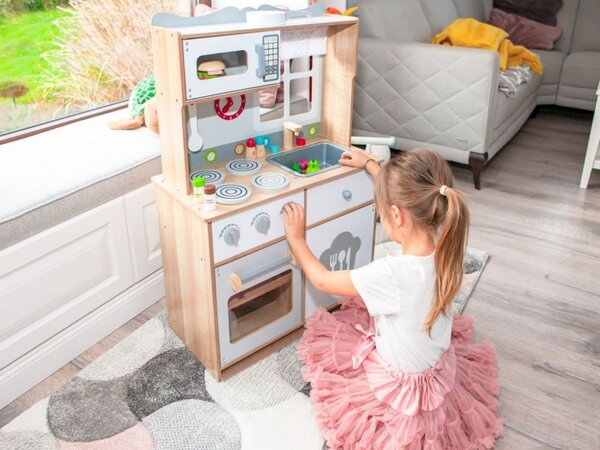 Дървена кухня XXL + кухненски инструменти Ecotoys