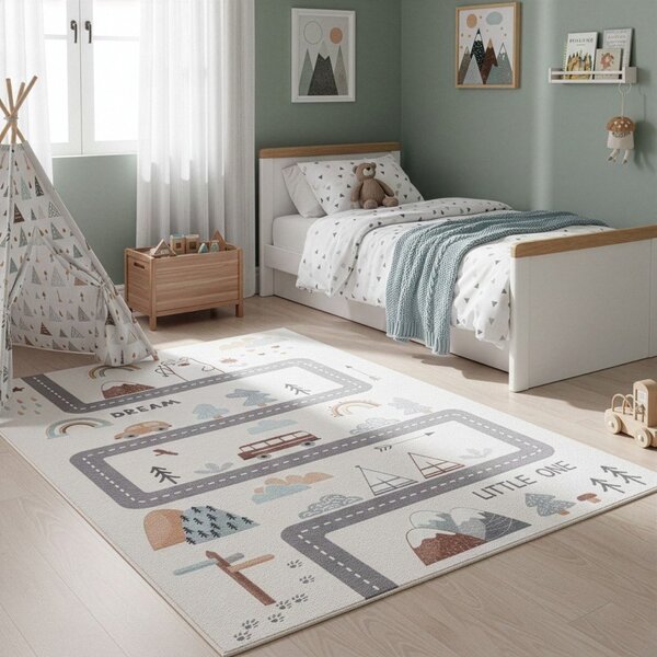 Кремав детски килим подходящ за пране 140x200 cm Coco 1134 – Ayyildiz Carpets