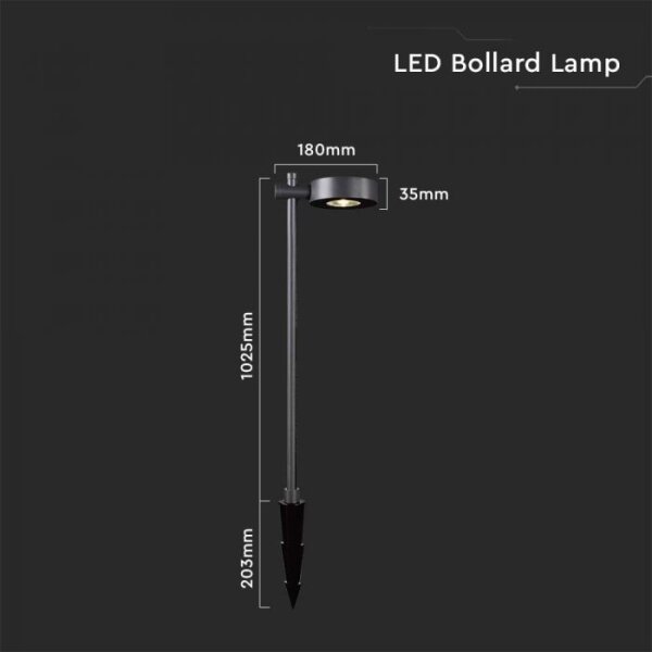Външна LED лампа 7W/230V 3000K IP65, черна, 102 см