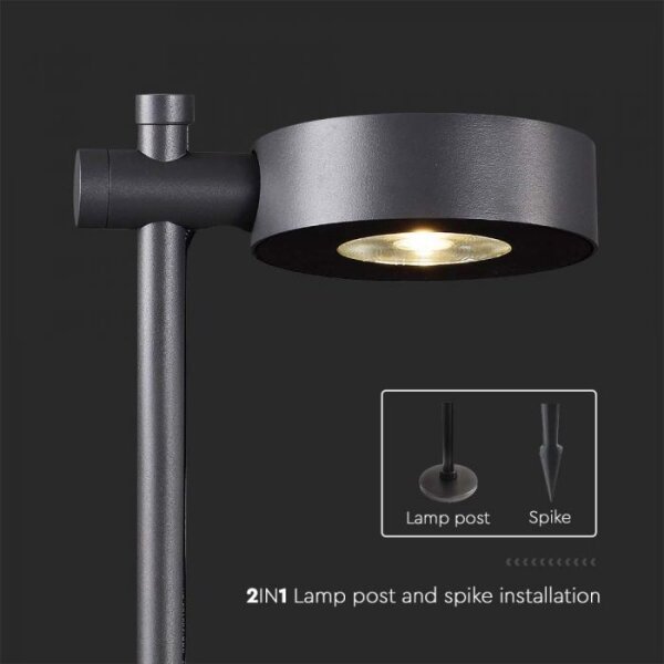 Външна LED лампа 7W/230V 3000K IP65, черна, 102 см