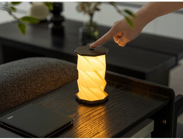 Бяла/сива преносима светлинна декорация с USB ø 8 cm Twist – Gingko